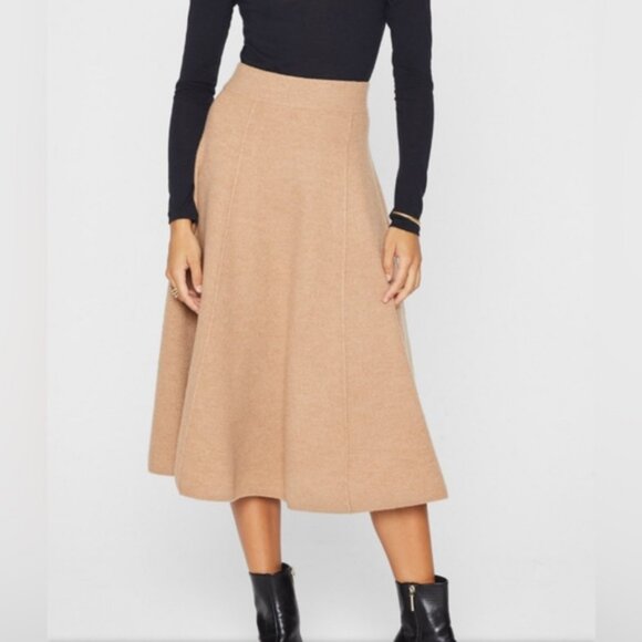 Club Monaco Dresses & Skirts - Club Monaco khaki tan paneled midi skirt size S